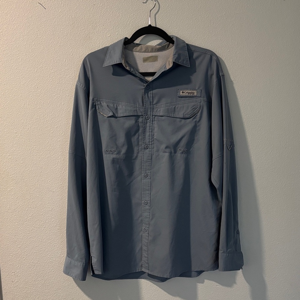 Columbia - PFG Omni-Shade Longsleeve - Grey/Blue - L